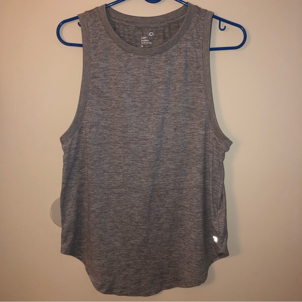 Gray tech fitness tank top